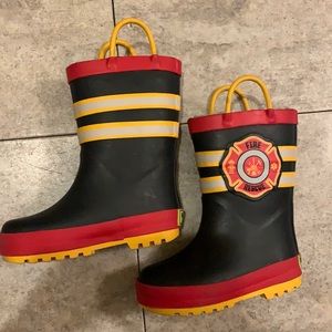 Kids Fire Truck Rain Boots